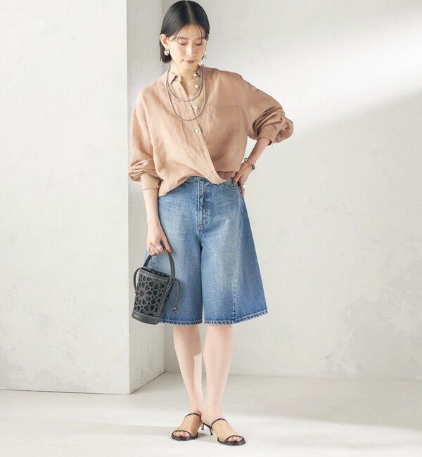 SHIPS for women「〈手洗い可能〉IMPERIAL LINEN 混 オーバー サイズ シャツ」|シャツ・ブラウス|