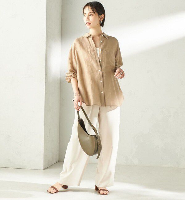 SHIPS for women「〈手洗い可能〉IMPERIAL LINEN 混 オーバー サイズ シャツ」|シャツ・ブラウス|