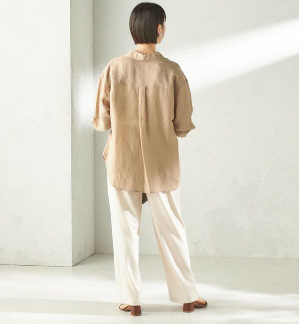 SHIPS for women「〈手洗い可能〉IMPERIAL LINEN 混 オーバー サイズ シャツ」|シャツ・ブラウス|