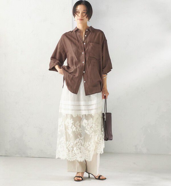 SHIPS for women「〈手洗い可能〉IMPERIAL LINEN 混 オーバー サイズ シャツ」|シャツ・ブラウス|