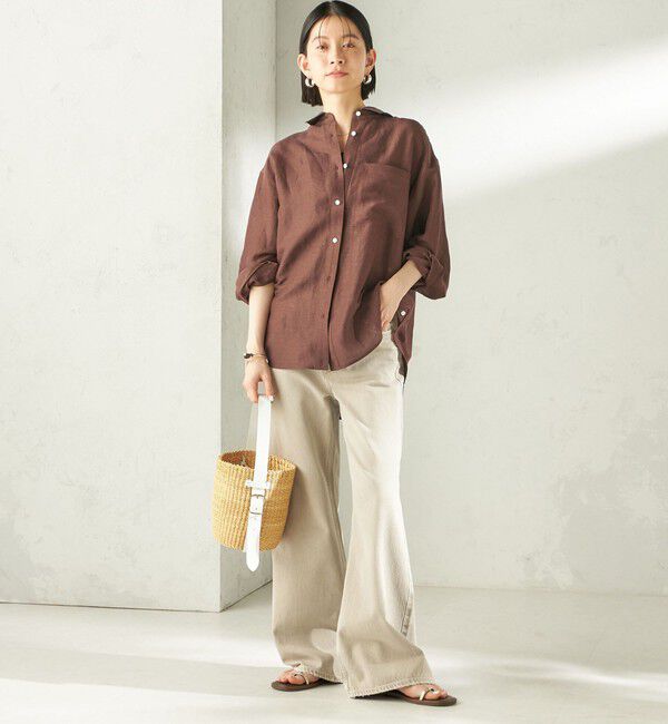 SHIPS for women「〈手洗い可能〉IMPERIAL LINEN 混 オーバー サイズ シャツ」|シャツ・ブラウス|