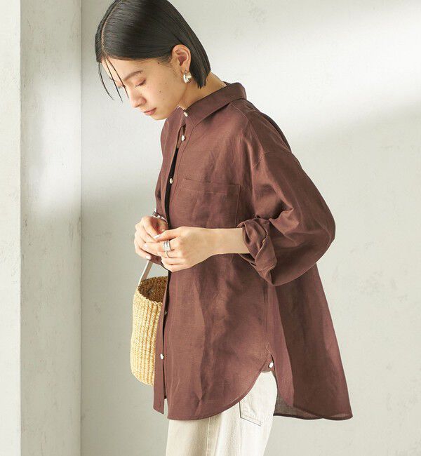 SHIPS for women「〈手洗い可能〉IMPERIAL LINEN 混 オーバー サイズ シャツ」|シャツ・ブラウス|