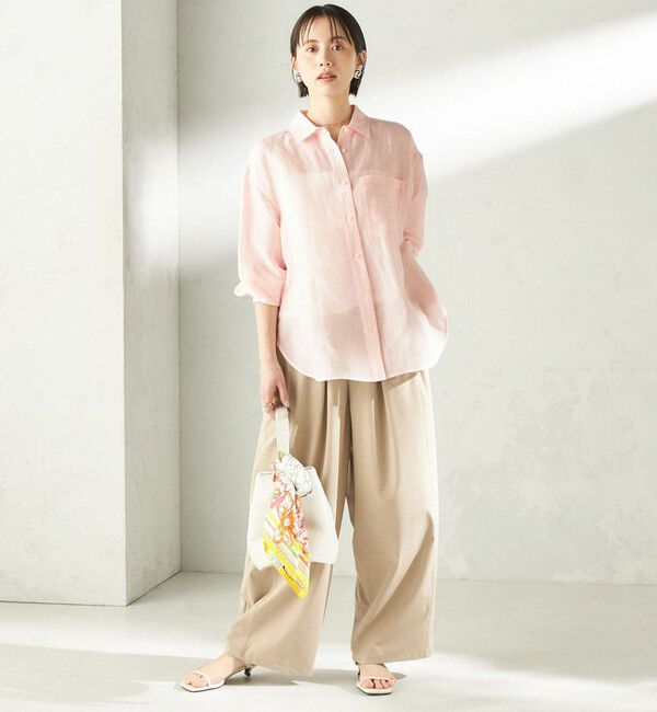 SHIPS for women「〈手洗い可能〉IMPERIAL LINEN 混 オーバー サイズ シャツ」|シャツ・ブラウス|