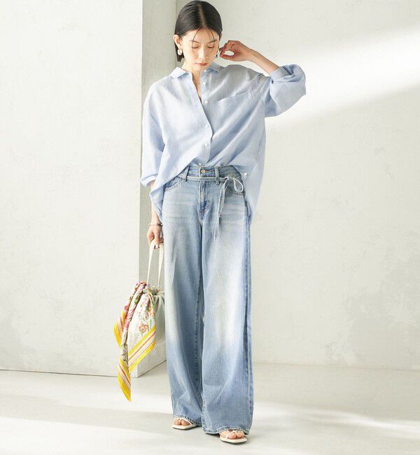 SHIPS for women「〈手洗い可能〉IMPERIAL LINEN 混 オーバー サイズ シャツ」|シャツ・ブラウス|