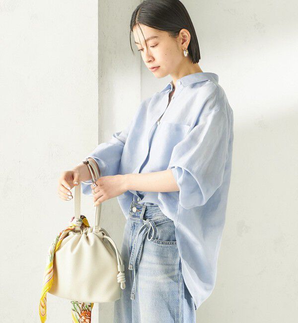 SHIPS for women「〈手洗い可能〉IMPERIAL LINEN 混 オーバー サイズ シャツ」|シャツ・ブラウス|