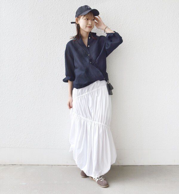 SHIPS for women「〈手洗い可能〉IMPERIAL LINEN 混 オーバー サイズ シャツ」|シャツ・ブラウス|