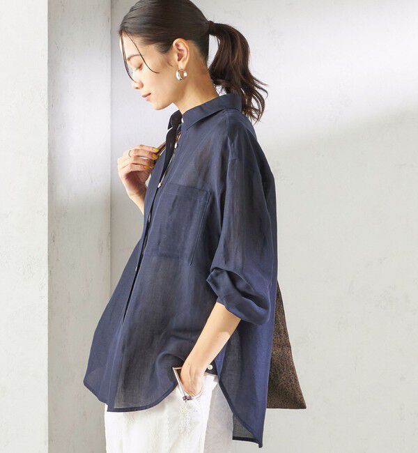 SHIPS for women「〈手洗い可能〉IMPERIAL LINEN 混 オーバー サイズ シャツ」|シャツ・ブラウス|