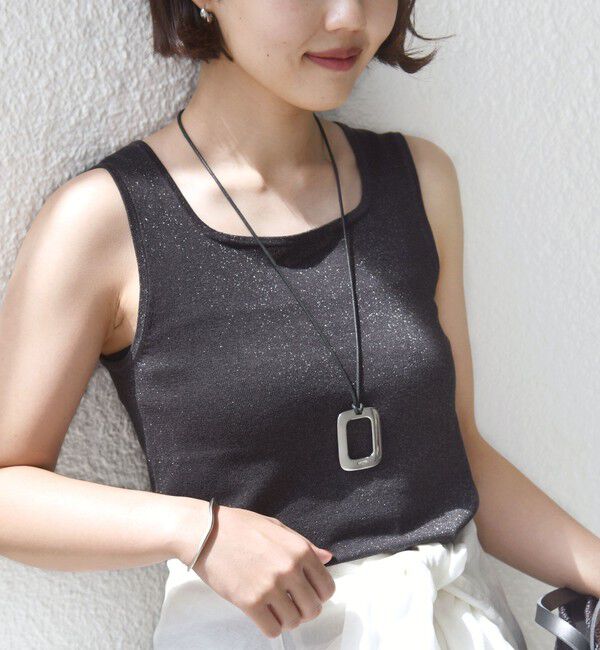 SHIPS for women「〈手洗い可能〉ラメ 2WAY ノースリーブ プルオーバー」|タンクトップ|ダークグレー