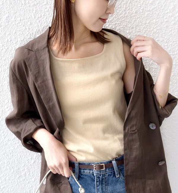 SHIPS for women「〈手洗い可能〉ラメ 2WAY ノースリーブ プルオーバー」|タンクトップ|