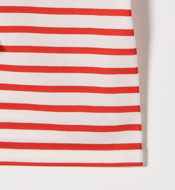 SHIPS any「SHIPS any:〈洗濯機可能〉マリンボーダー レースアップ ショートスリーブ TEE」|Tシャツ・カットソー|