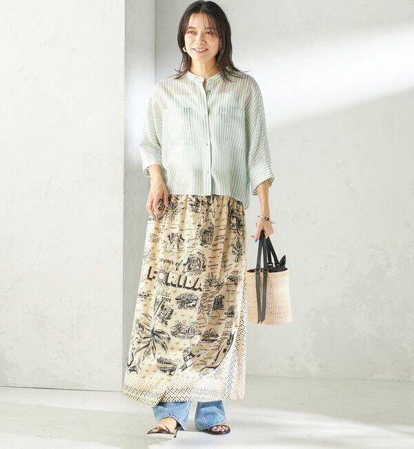 SHIPS for women「【SHIPS別注】BINDU:〈手洗い可能〉フロリダ マップ スカート」|スカート|