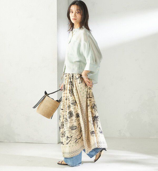 SHIPS for women「【SHIPS別注】BINDU:〈手洗い可能〉フロリダ マップ スカート」|スカート|
