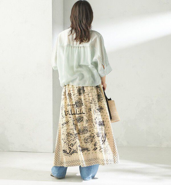 SHIPS for women「【SHIPS別注】BINDU:〈手洗い可能〉フロリダ マップ スカート」|スカート|