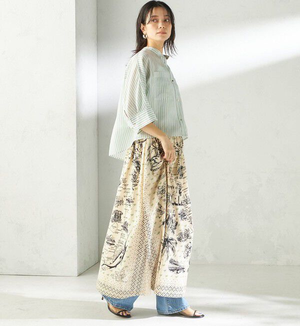 SHIPS for women「【SHIPS別注】BINDU:〈手洗い可能〉フロリダ マップ スカート」|スカート|