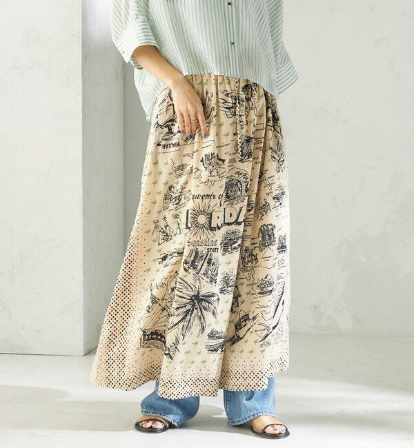 SHIPS for women「【SHIPS別注】BINDU:〈手洗い可能〉フロリダ マップ スカート」|スカート|