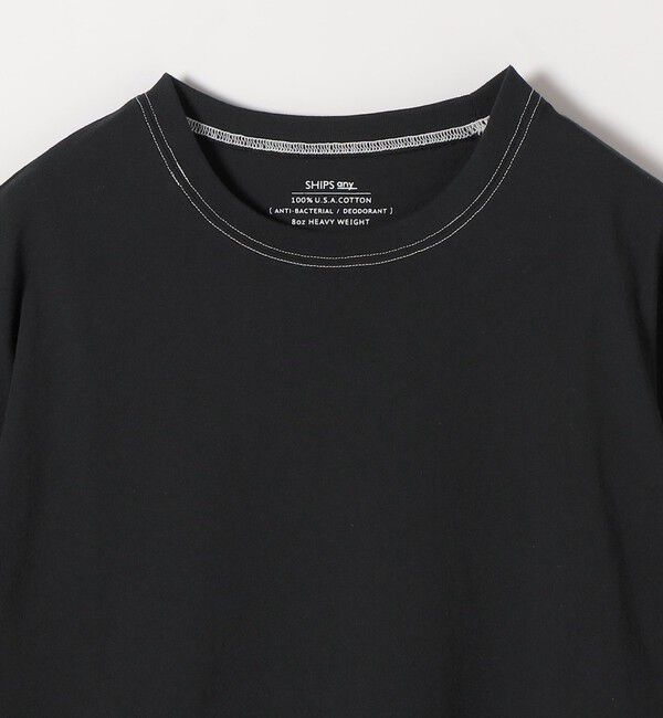 SHIPS any「SHIPS any:〈抗菌防臭/洗濯機可能〉USAコットン 配色 ステッチ ワイド TEE」|Tシャツ・カットソー|