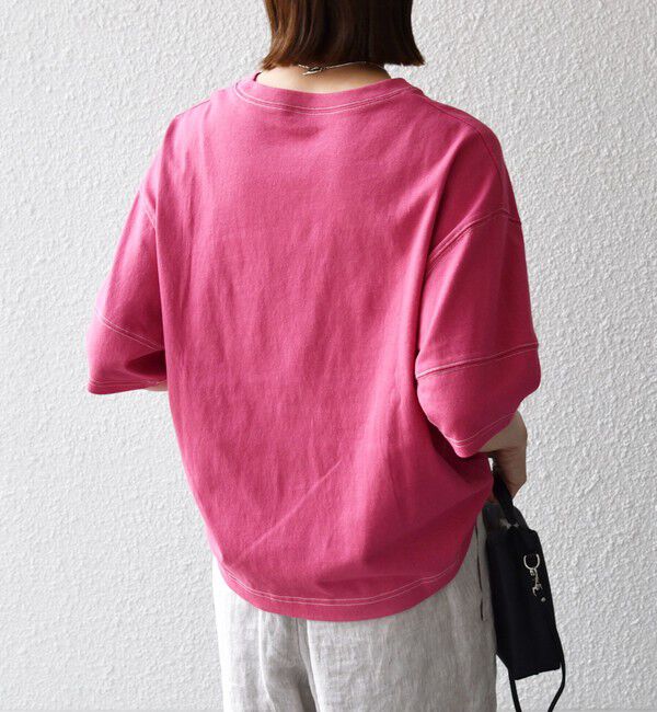 SHIPS any「SHIPS any:〈抗菌防臭/洗濯機可能〉USAコットン 配色 ステッチ ワイド TEE」|Tシャツ・カットソー|