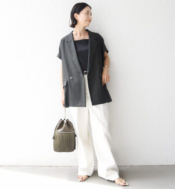 SHIPS for women「〈接触冷感/UVカット/吸水速乾/洗濯機可能〉SUUSUU フレンチ スリーブ  ジャケット」|テーラードジャケット|