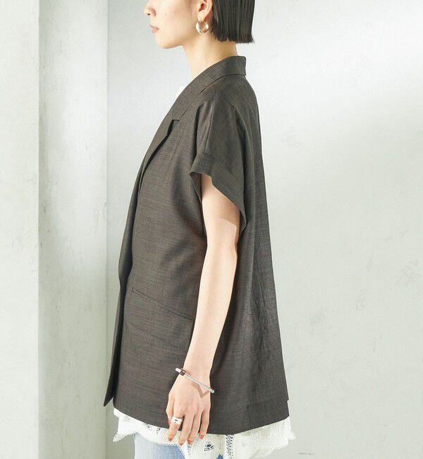 SHIPS for women「〈接触冷感/UVカット/吸水速乾/洗濯機可能〉SUUSUU フレンチ スリーブ  ジャケット」|テーラードジャケット|