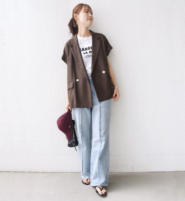 SHIPS for women「〈接触冷感/UVカット/吸水速乾/洗濯機可能〉SUUSUU フレンチ スリーブ  ジャケット」|テーラードジャケット|