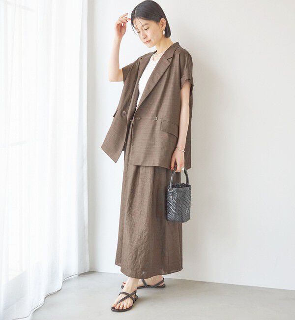 SHIPS for women「〈接触冷感/UVカット/吸水速乾/洗濯機可能〉SUUSUU フレンチ スリーブ  ジャケット」|テーラードジャケット|