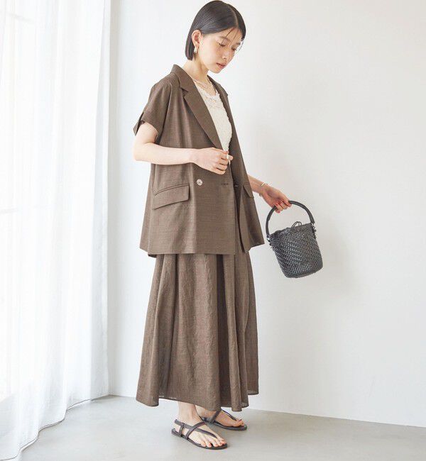 SHIPS for women「〈接触冷感/UVカット/吸水速乾/洗濯機可能〉SUUSUU ギャザー フレア  ワイドパンツ」|その他|