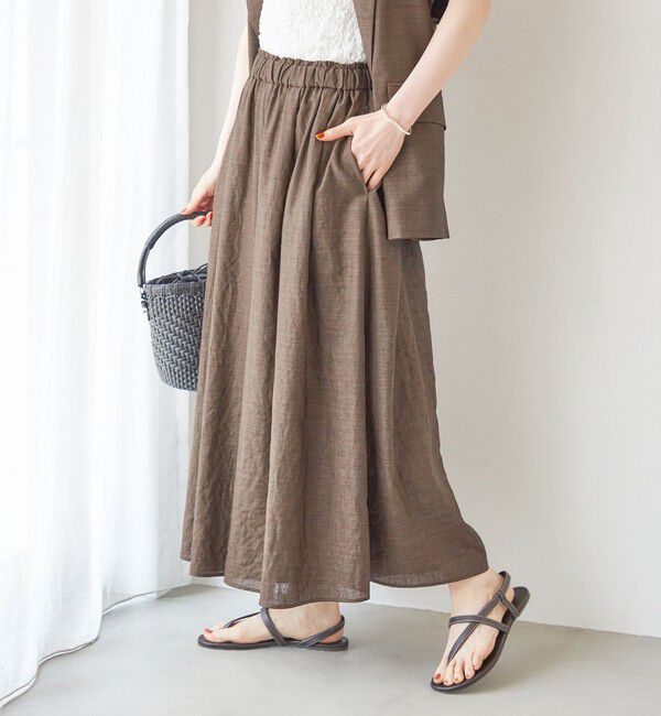 SHIPS for women「〈接触冷感/UVカット/吸水速乾/洗濯機可能〉SUUSUU ギャザー フレア  ワイドパンツ」|その他|