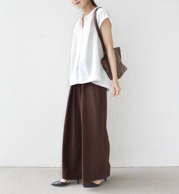 SHIPS for women「〈UVカット/吸水速乾/接触冷感/防シワ〉ハンカチーフ ヘムライン バック フレア ブラウス」|シャツ・ブラウス|