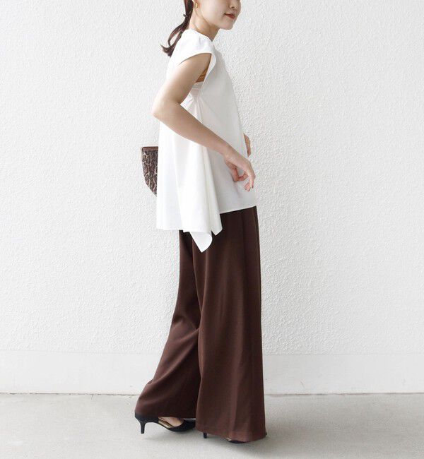 SHIPS for women「〈UVカット/吸水速乾/接触冷感/防シワ〉ハンカチーフ ヘムライン バック フレア ブラウス」|シャツ・ブラウス|