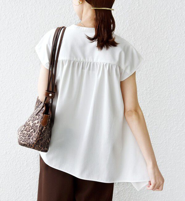 SHIPS for women「〈UVカット/吸水速乾/接触冷感/防シワ〉ハンカチーフ ヘムライン バック フレア ブラウス」|シャツ・ブラウス|