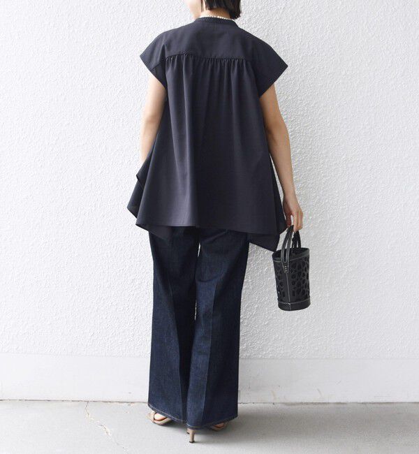 SHIPS for women「〈UVカット/吸水速乾/接触冷感/防シワ〉ハンカチーフ ヘムライン バック フレア ブラウス」|シャツ・ブラウス|