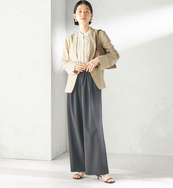 SHIPS for women「〈洗濯機可能/接触冷感/吸水速乾〉FUNCTION カラーレス ジャケット（セットアップ対応可）」|ノーカラージャケット|