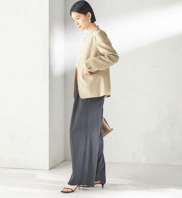 SHIPS for women「〈洗濯機可能/接触冷感/吸水速乾〉FUNCTION カラーレス ジャケット（セットアップ対応可）」|ノーカラージャケット|