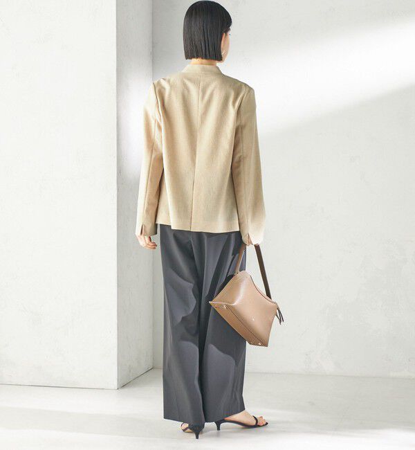 SHIPS for women「〈洗濯機可能/接触冷感/吸水速乾〉FUNCTION カラーレス ジャケット（セットアップ対応可）」|ノーカラージャケット|