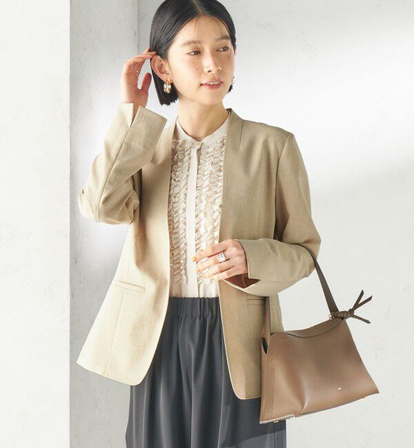 SHIPS for women「〈洗濯機可能/接触冷感/吸水速乾〉FUNCTION カラーレス ジャケット（セットアップ対応可）」|ノーカラージャケット|