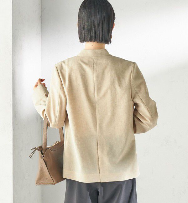 SHIPS for women「〈洗濯機可能/接触冷感/吸水速乾〉FUNCTION カラーレス ジャケット（セットアップ対応可）」|ノーカラージャケット|