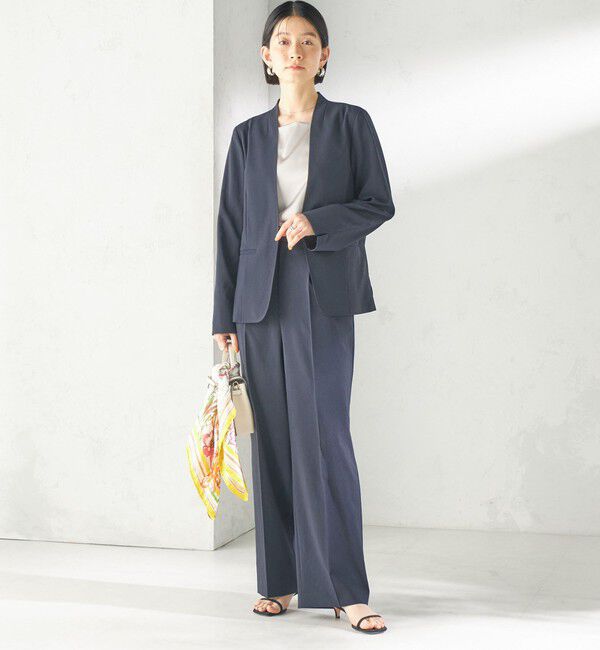 SHIPS for women「〈洗濯機可能/接触冷感/吸水速乾〉FUNCTION カラーレス ジャケット（セットアップ対応可）」|ノーカラージャケット|