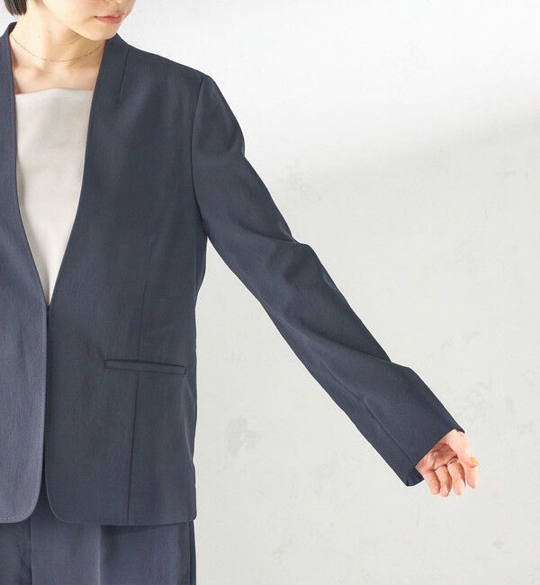 SHIPS for women「〈洗濯機可能/接触冷感/吸水速乾〉FUNCTION カラーレス ジャケット（セットアップ対応可）」|ノーカラージャケット|