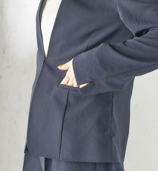 SHIPS for women「〈洗濯機可能/接触冷感/吸水速乾〉FUNCTION カラーレス ジャケット（セットアップ対応可）」|ノーカラージャケット|