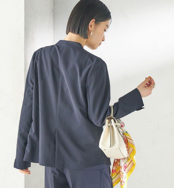 SHIPS for women「〈洗濯機可能/接触冷感/吸水速乾〉FUNCTION カラーレス ジャケット（セットアップ対応可）」|ノーカラージャケット|