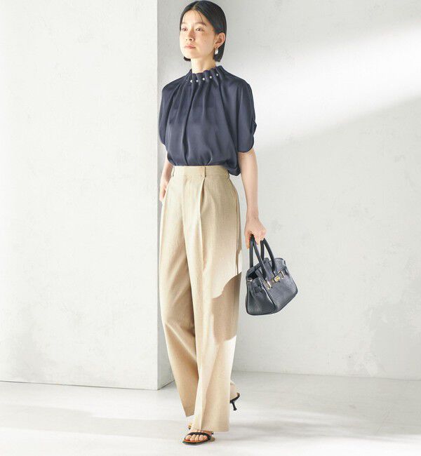 SHIPS for women「〈洗濯機可能/接触冷感/吸水速乾〉FUNCTION セミワイド パンツ（セットアップ対応可）」|スラックス|