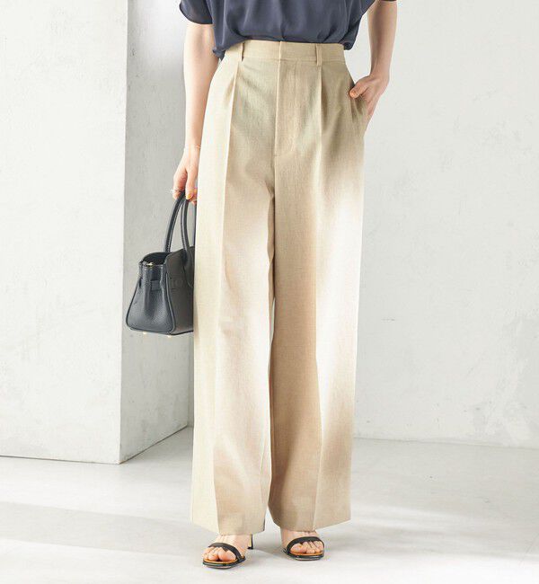 SHIPS for women「〈洗濯機可能/接触冷感/吸水速乾〉FUNCTION セミワイド パンツ（セットアップ対応可）」|スラックス|