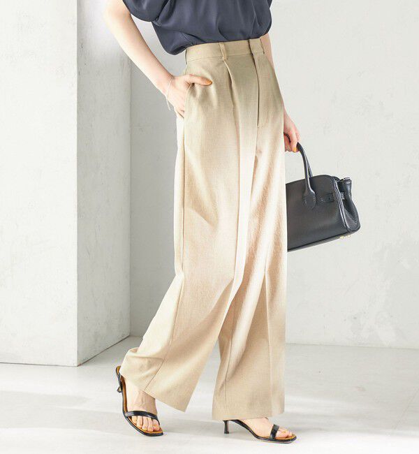 SHIPS for women「〈洗濯機可能/接触冷感/吸水速乾〉FUNCTION セミワイド パンツ（セットアップ対応可）」|スラックス|