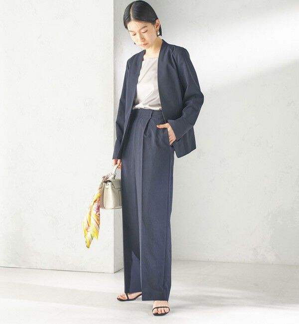 SHIPS for women「〈洗濯機可能/接触冷感/吸水速乾〉FUNCTION セミワイド パンツ（セットアップ対応可）」|スラックス|