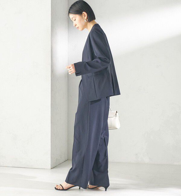 SHIPS for women「〈洗濯機可能/接触冷感/吸水速乾〉FUNCTION セミワイド パンツ（セットアップ対応可）」|スラックス|