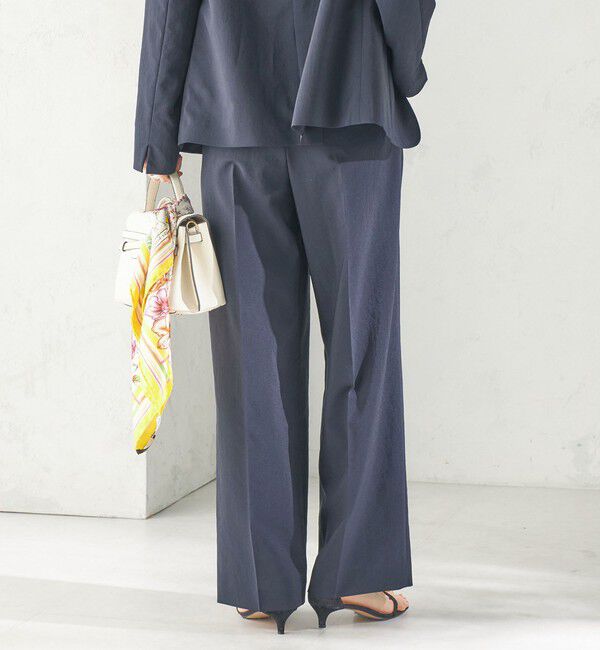 SHIPS for women「〈洗濯機可能/接触冷感/吸水速乾〉FUNCTION セミワイド パンツ（セットアップ対応可）」|スラックス|