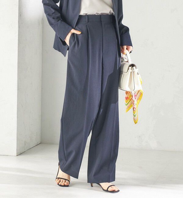 SHIPS for women「〈洗濯機可能/接触冷感/吸水速乾〉FUNCTION セミワイド パンツ（セットアップ対応可）」|スラックス|