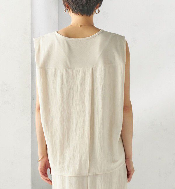 SHIPS for women「【実力派ベーシック】〈手洗い可能〉レーヨン ナイロン 深 ベンツ ノースリーブ プルオーバー」|Tシャツ・カットソー|