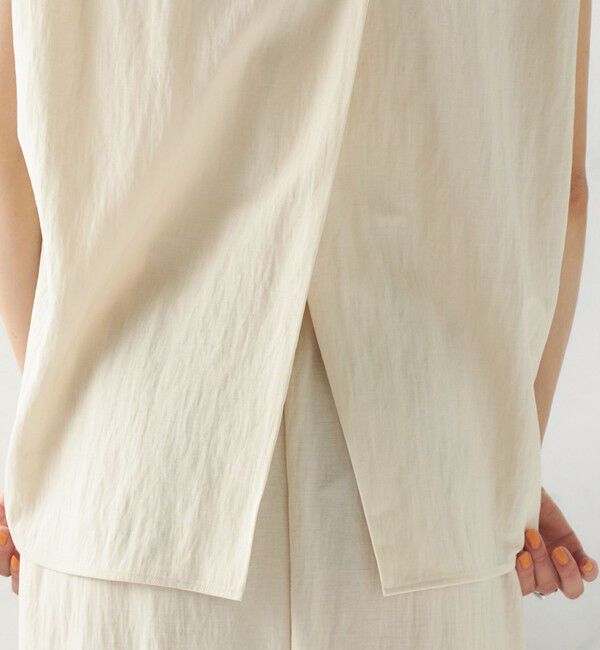 SHIPS for women「【実力派ベーシック】〈手洗い可能〉レーヨン ナイロン 深 ベンツ ノースリーブ プルオーバー」|Tシャツ・カットソー|