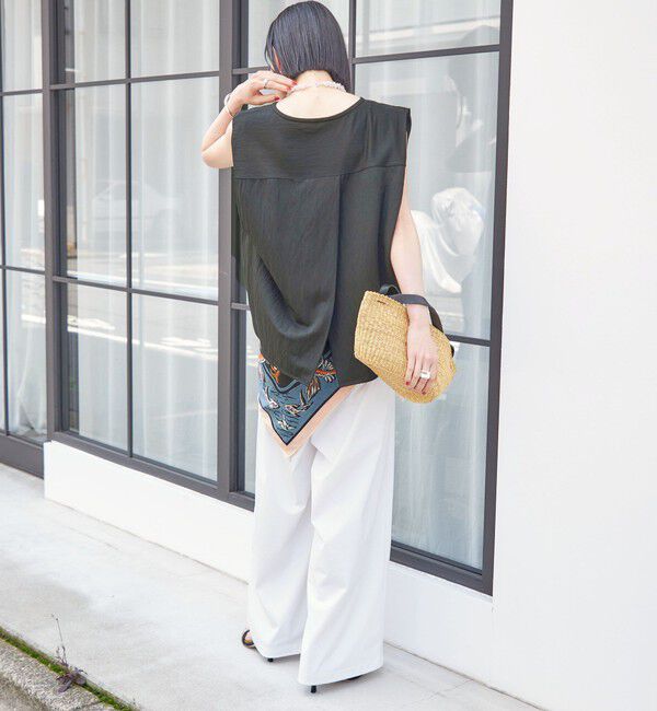 SHIPS for women「【実力派ベーシック】〈手洗い可能〉レーヨン ナイロン 深 ベンツ ノースリーブ プルオーバー」|Tシャツ・カットソー|